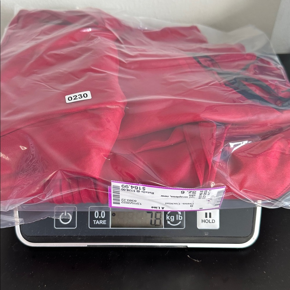 A.B.S. 100% Silk Red Strapless Cocktail Dress, NWT E0230 - Picture 11 of 13